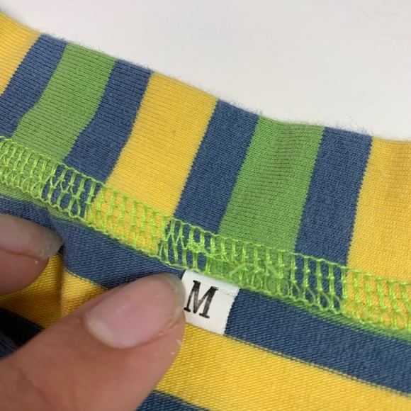 Blue green and yellow horizontal striped crop top - Picture 2 of 3